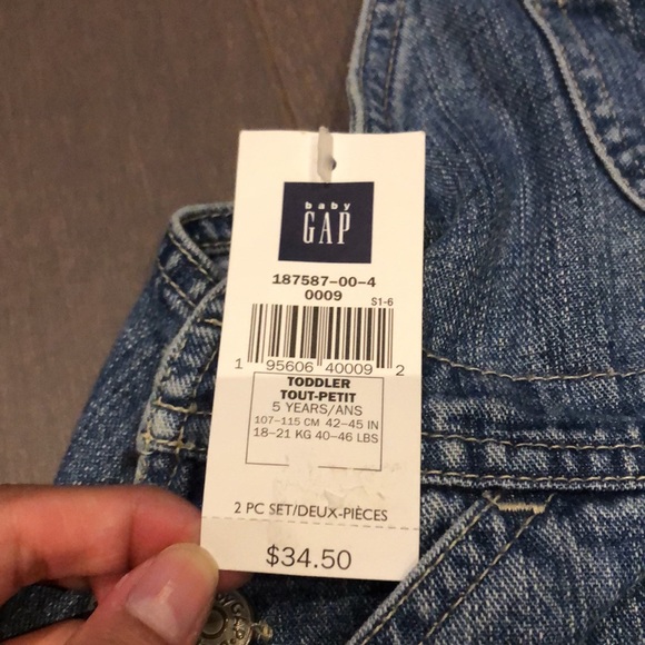 Girls denim overall dress and turtleneck outfit - Picture 5 of 5